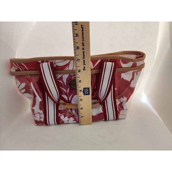 PURSE/HANDBAG-TOMMY HILFIGER-Red White-Plastic Cover-Beach-Boating-Snap Top - Picture 10 of 16